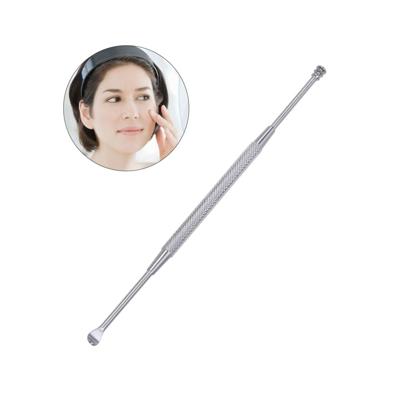 NOLITOY Stainless Steel Double Ended Spiral Ear Wax Remover Tool Kit Spoon for Ear Care Durable and Reusable