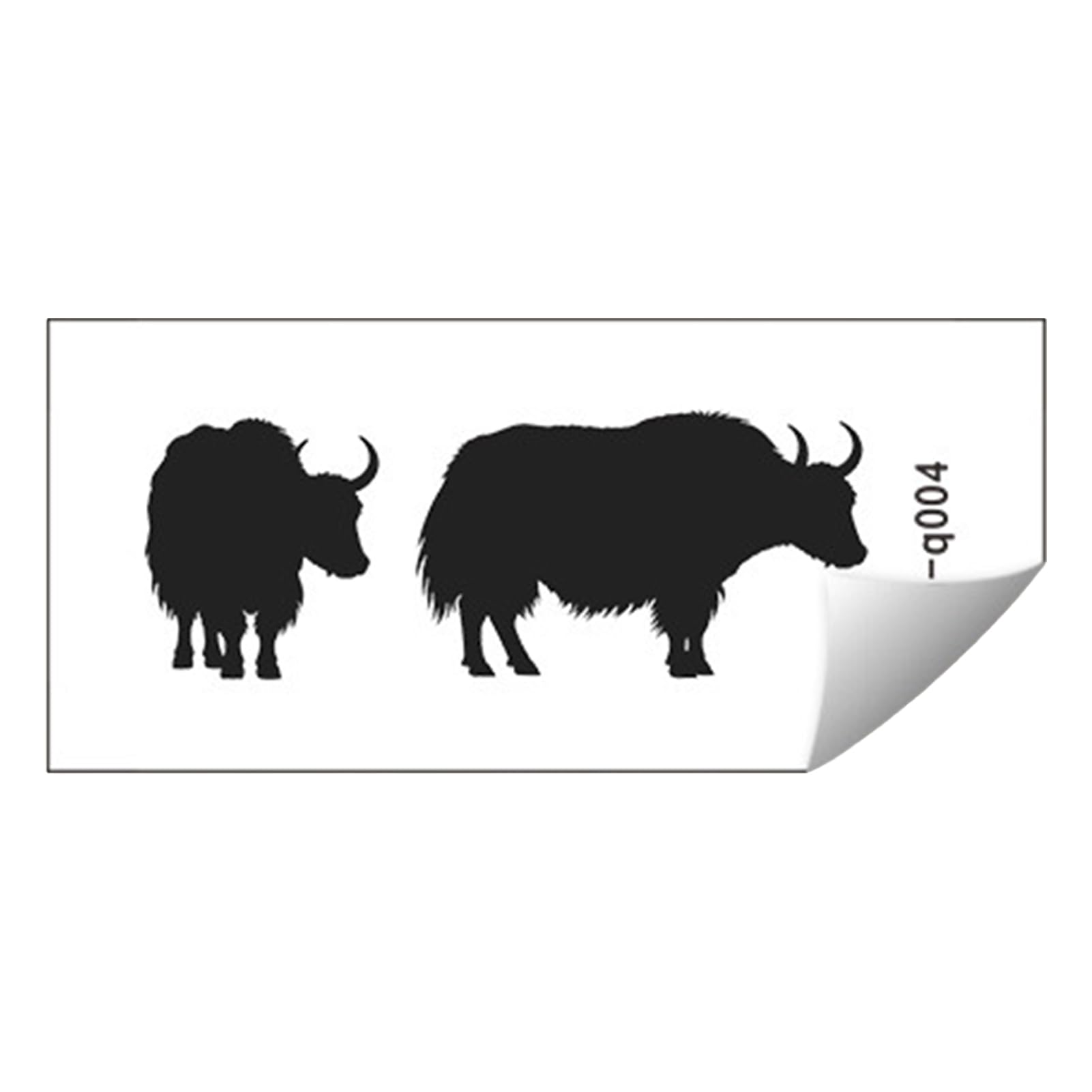 Car Sticker, Black Yak Pattern, Waterproof PVC Decal for Fuel Tank Caps Windows Laptops, Strong Adhesive Traceless Auto Vinyl Decoration, Fits for All Vehicles Black