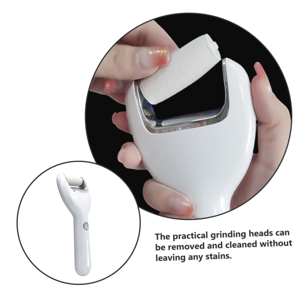 Pédicure Électrique pour Pieds 2000mah Abs, Outil Pratique Blanc