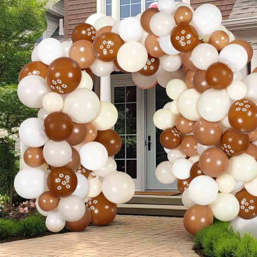 Image of 131 Pcs Cielito Lindo Party Decoration Platos De Barro Fiesta Balloons Arch Kit Backdrop Mexican Talavera Party Decorations for Wedding Birthday Baby Shower Bridal Engagement Photo Supplies(Brown)