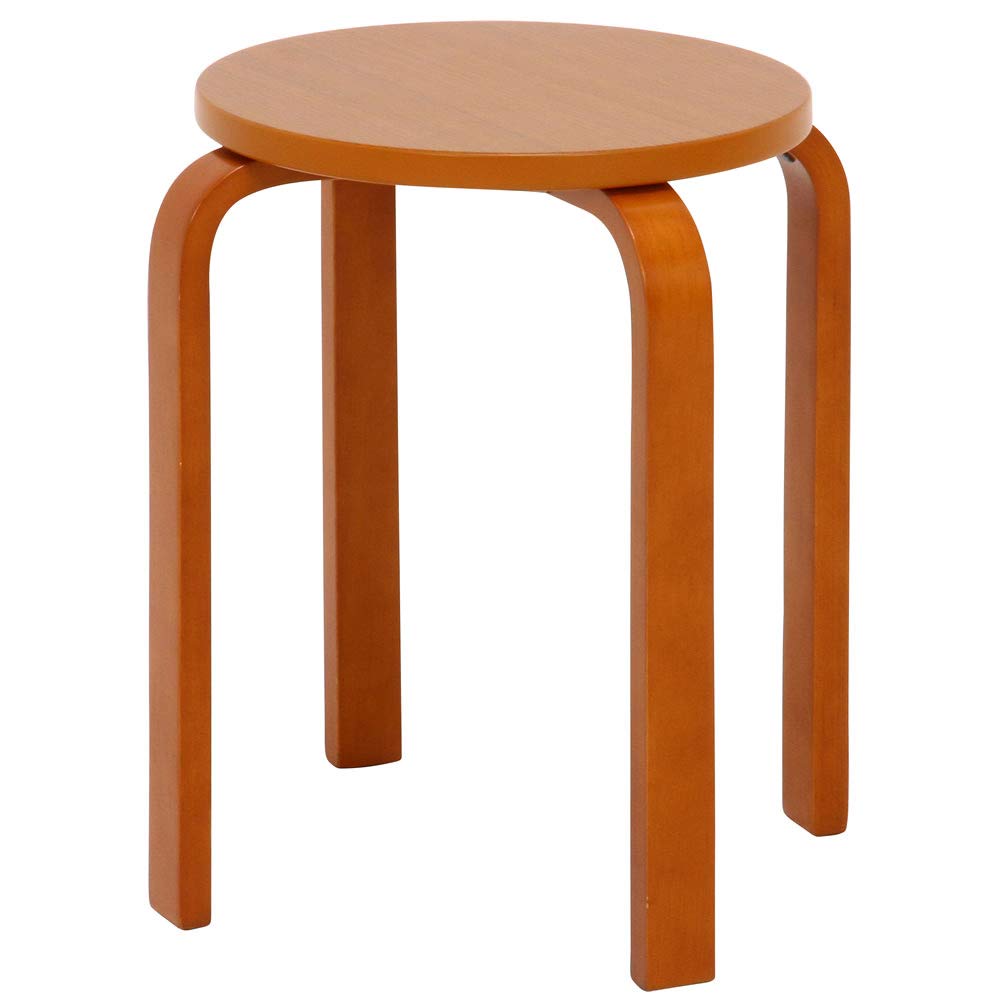 木製 丸椅子 曲げ脚椅子6脚セット サイズ40×40×44cm カラー