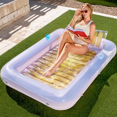 SLOOSH Inflatable Tanning Pool Lounger Float, 70