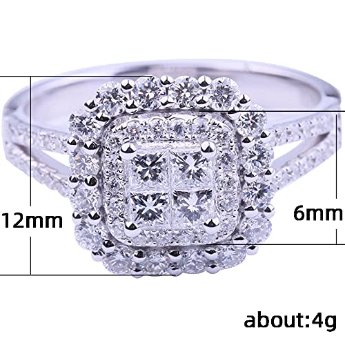 Shiny Cubic Zirconia Ring for Women Sparkling Minimalist Diamond Ring with Half-Halo Accents Jewelry Gift for Special Occasions4