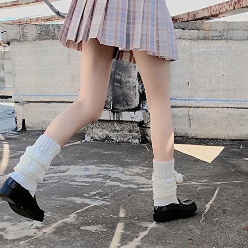 Image of Women Y2k Leg Warmers Ribbed Knitted Harajuku Kawaii Leg Warmers Streetwear