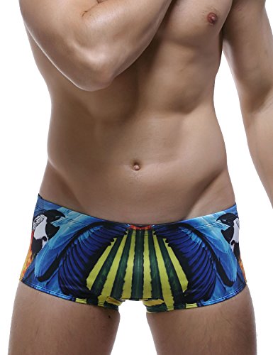 SEOBEAN Mens Low Rise Sexy Sport Swimwear Trunk Boxer Brief