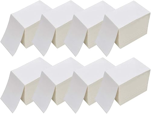 RyhamPaper Etiquetas térmicas directas de plegado en abanico de 4 x 6 pulgadas, etiquetas de franqueo de envío blancas, perforadas, adhesivas