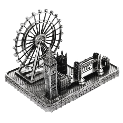 DECHOUS Retro City Metal London Eye Big Ben Tower Bridge UK Building Statue Big Ben Souvenir Statue Figurine for Desktop Living Room Home Decor, Bronze
