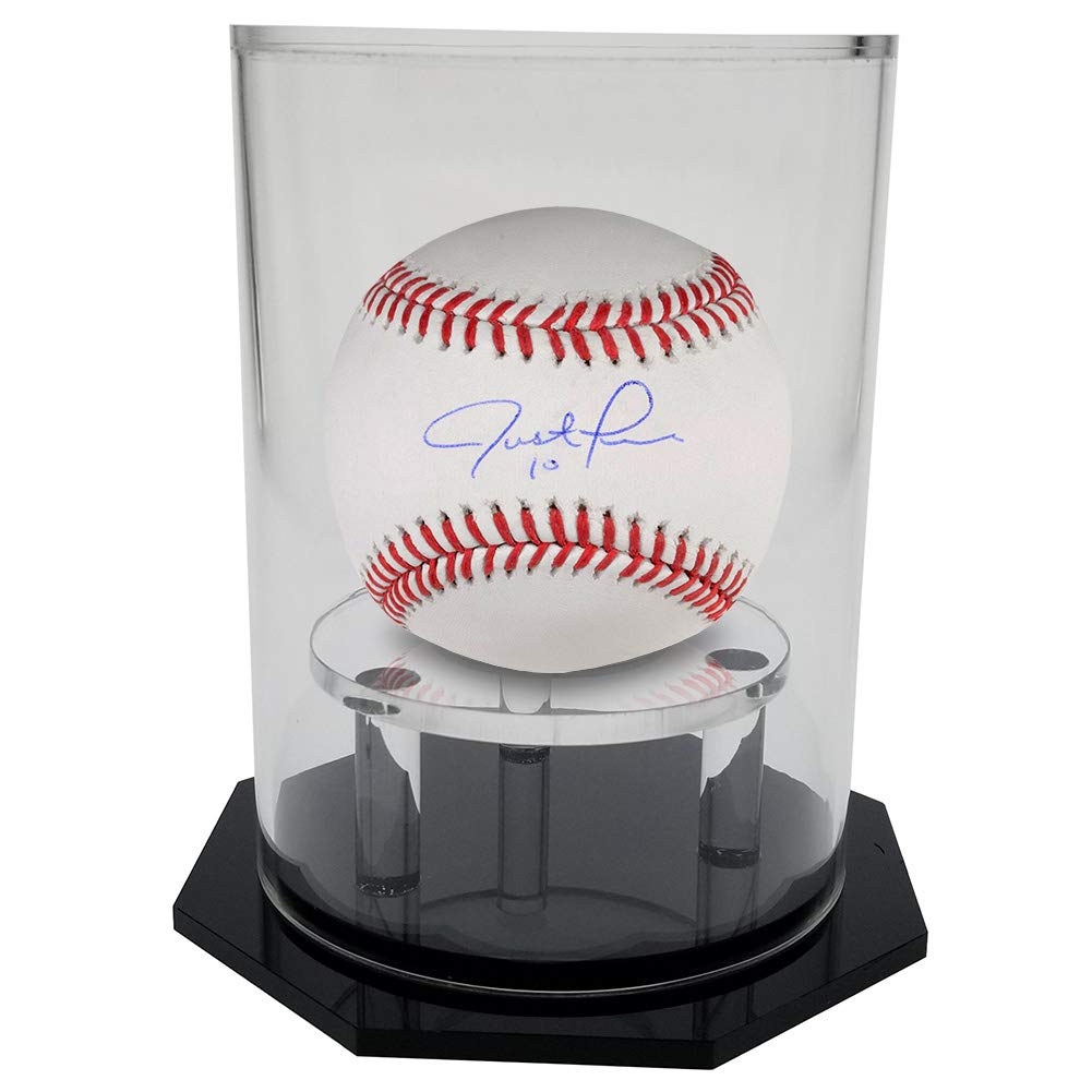OnDisplay Deluxe UV-Protected Baseball/Tennis Display Case - Round Black Base