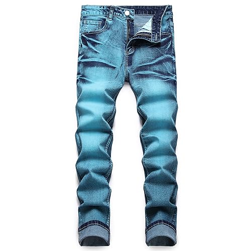 Men's Slim Fit Stretch Jean Blue Or Black Comfortable Soft Ripped