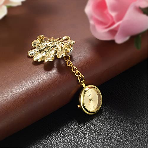 Avaner Verpleegkundige Fob Horloge Strass Gouden Pin-on Broche Horloge Opknoping Rvs Revers Horloge Voor Vrouwen - Image 3