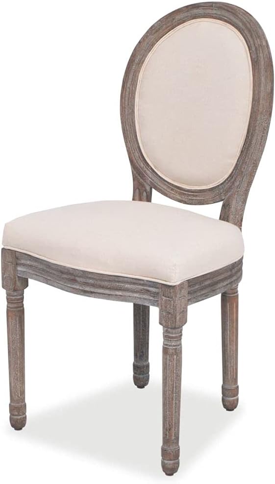 Size 50 x 56 x 95.5 cm vidaXL 2-Piece Linen Dining Chairs
