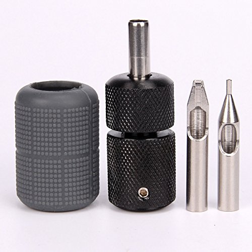 Yorktattoo COIL TATTOO MACHINE Coil Machine 10 Wraps Coils Black Tattoo Machine Selflock Tattoo Grip 25Mm Silicone Grips Cover 28Mm Tattooing Tips 5F 5R Tattoo Kit thumb #6
