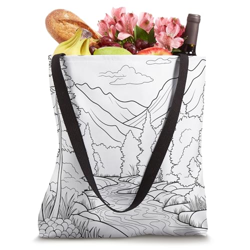 Bolso tote para colorear tú mismo: diseño natural para adultos miniatura 4