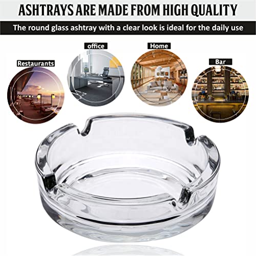 Glazen asbakken voor sigaretten ronde outdoor solide eenvoudige en praktische transparante draagbare decoratieve moderne asbak voor thuiskantoor binnen buiten pubs patio gebruik (Pack van 1) - Afbeelding 5