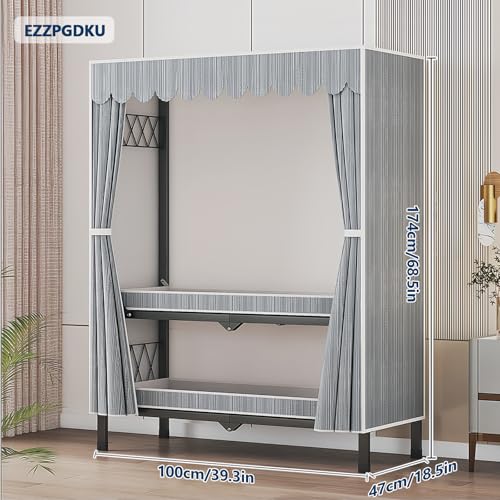 Armario de lona con rayas gris de diseño textil premium 5