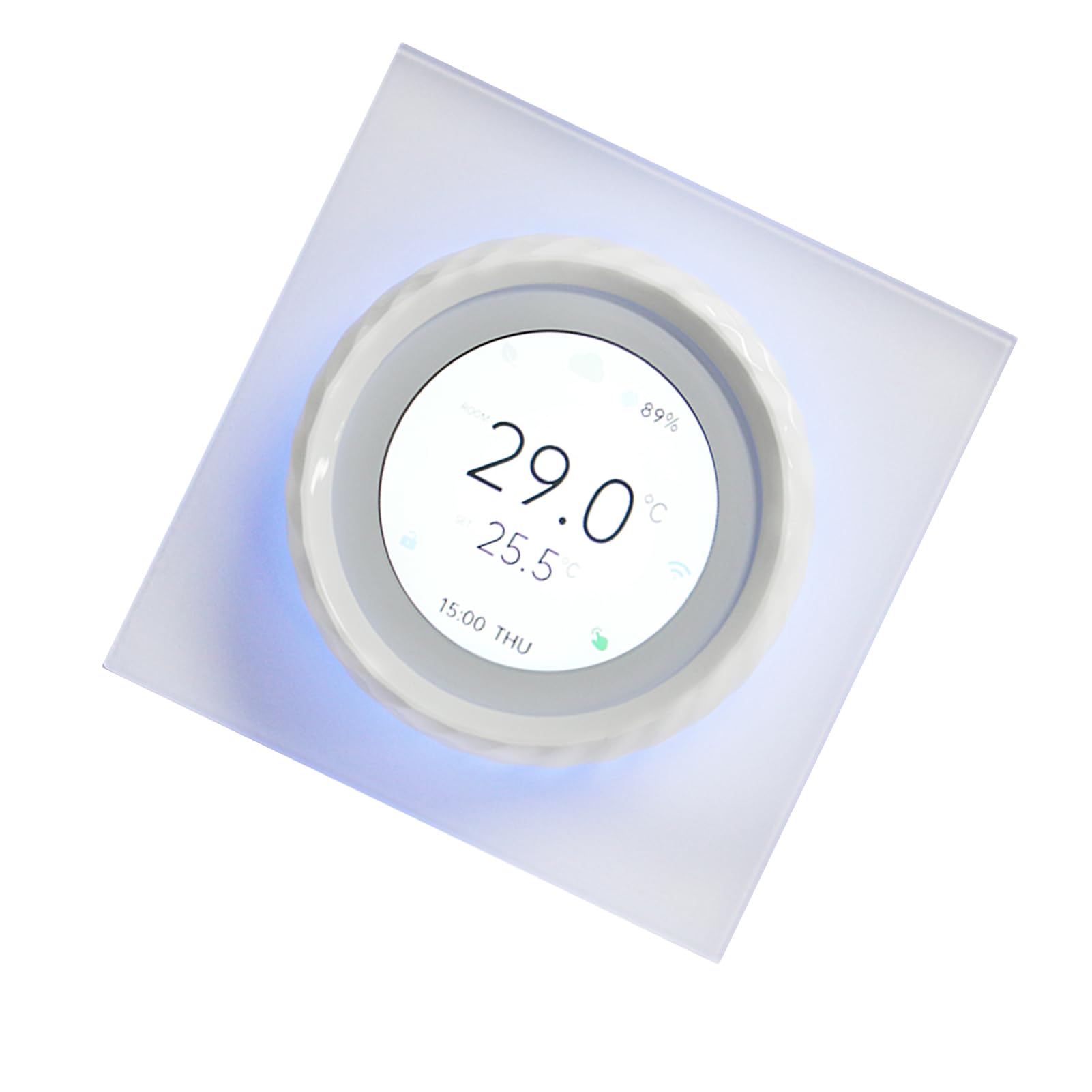 Inteligentny Termostat WiFi, Sterowanie Głosem, Harmonogram 7-dniowy, Blokada Młodzieżowa, Kompatybilny z Ogrzewaniem Podłogowym, Regulacja Temperatury z Dowolnego Miejsca, (Biały)