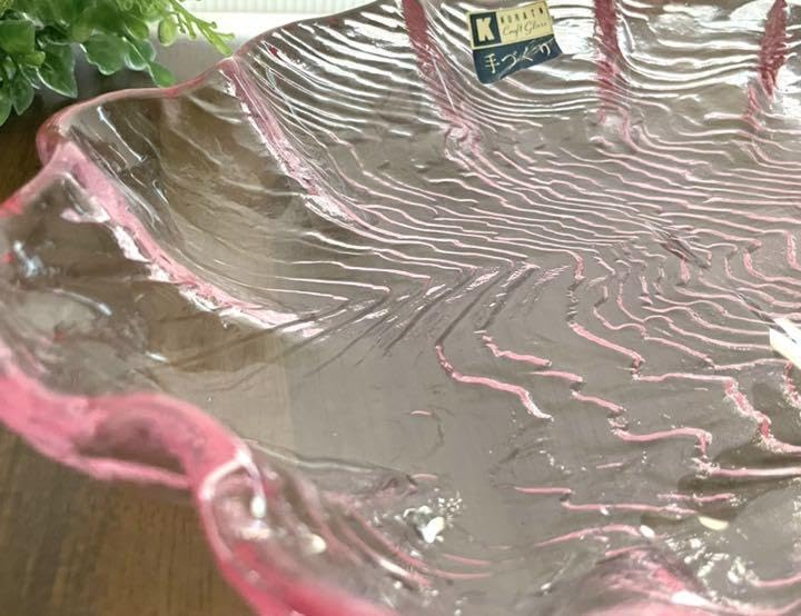Amazon.co.jp: 最終！ KURATA ガラス 大皿 クラタクラフト かわいい 