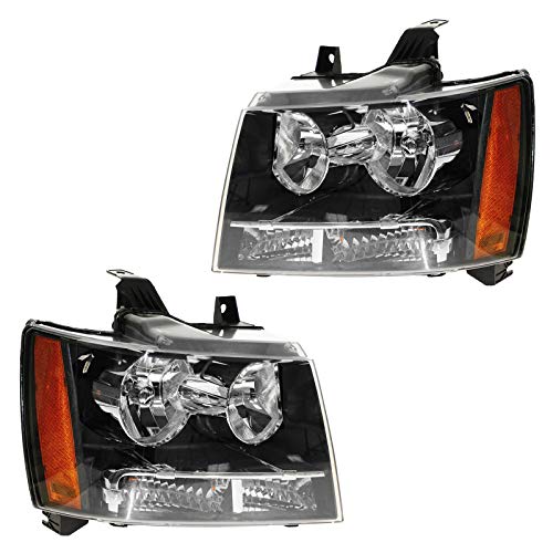 1A Auto Headlights Headlamps Pair Set of 2 for 07-13 Chevy Suburban Tahoe
