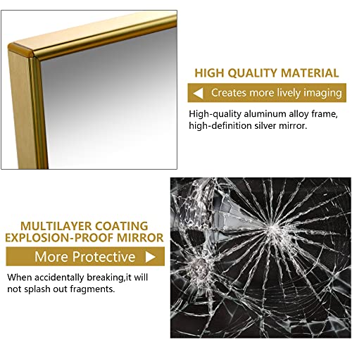 Vlsrka Full-Length Mirror With Stand, 63" X 20" Full Body Mirror Set Of 2, Free Standing Floor Mirror, Wall Mounted Hanging Mirror For Bedroom, Living Room - Gold Frame #TOP5