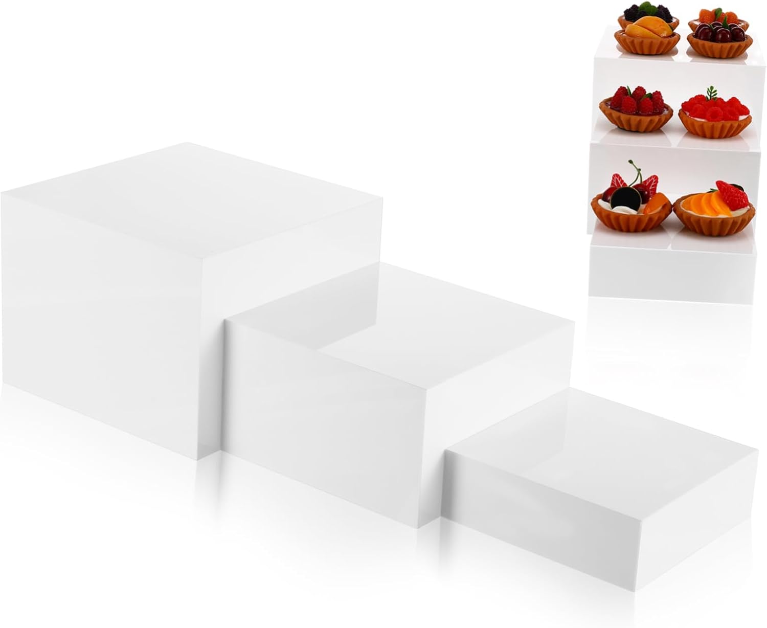 SOLUSTRE 1set Buffet Risers Elegant Dessert Display Stands for Cupcakes Cookies Figures Sturdy Food Risers for Catering Parties and Events