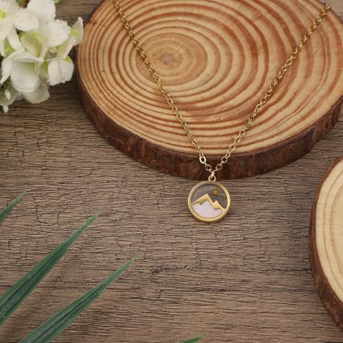 Mountain Mustard Seed Necklace, Gold Christian Mountains Encourage Necklace with Card Stainless Steel Christian Faith Pendent Gifts Religious Jewelry for Kids Girls4