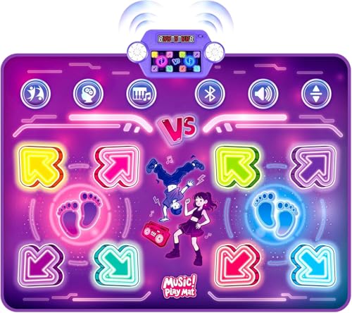 Bambini Tappetino da Ballo con 8 LED, Tappeto da Ballo