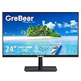 【24-Zoll-Computermonitor mit eingebauten Lautsprechern】 Schlankes 3-seitiges, hochglänzendes schwarzes Finish und innovativer T-förmiger Ständer. Problemlose Installation. Ausgestattet mit einstellbaren Displayneigungen von -5° bis 15°, 24-Zoll-Monitorflimmern kostenlos helfen Ihnen, sich wohl zu fühlen und die Belastung Ihres Nackens zu reduzieren.Die vertikale Monitor-24-Display-Unterstützung 75 mm * 75 mm-Monitor-Vesa bietet die optimale Betrachtungsposition für Sie