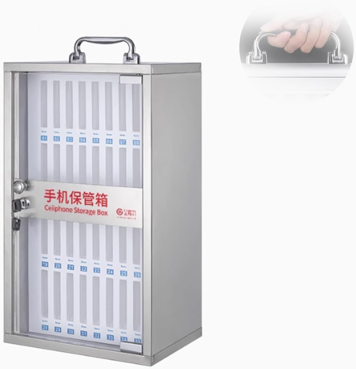 36-Slot Cell Phone Locker Cabinet - Portable Steel Storage Box for School & Troops - Durable, Secure Phone Lock Box for 12/24/36/48/60 Devices