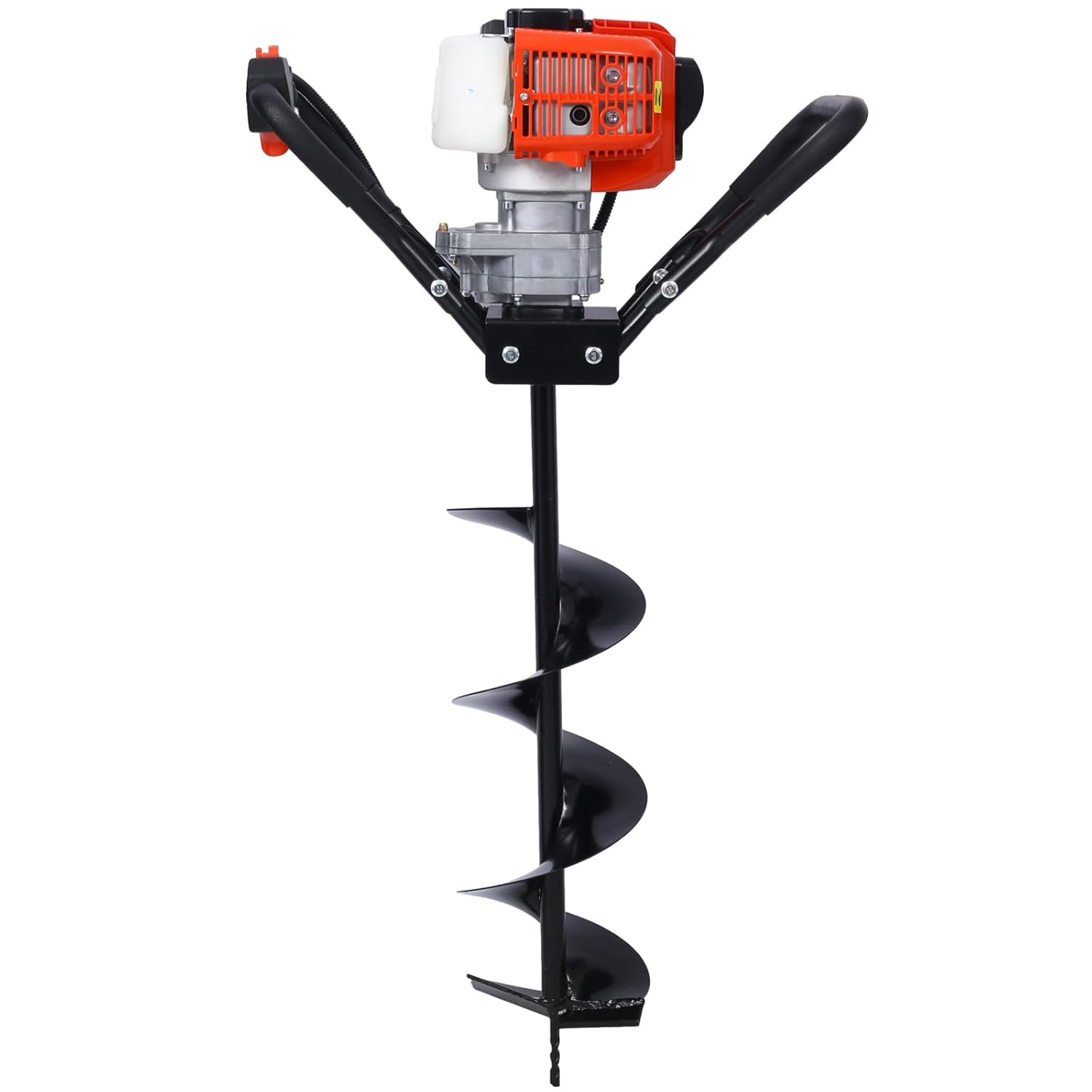 V-Type 52CC 2 Stroke Gas Post Hole Digger One Man Auger EPA Machine Plant Soil Digging Fence with Hole Digger Replacement Auger Bits L4+L8+L10+L12 Drill Bits