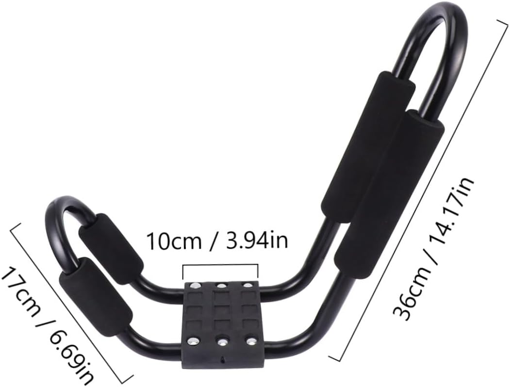 SECFOU 2pcs Kayak Roof Rack Carrier for Car SUV Truck, J-Shaped Canoe Roof Frame with Detachable Design, Heavy Duty Kayak Car Rack for Outdoor Water Sports Transport