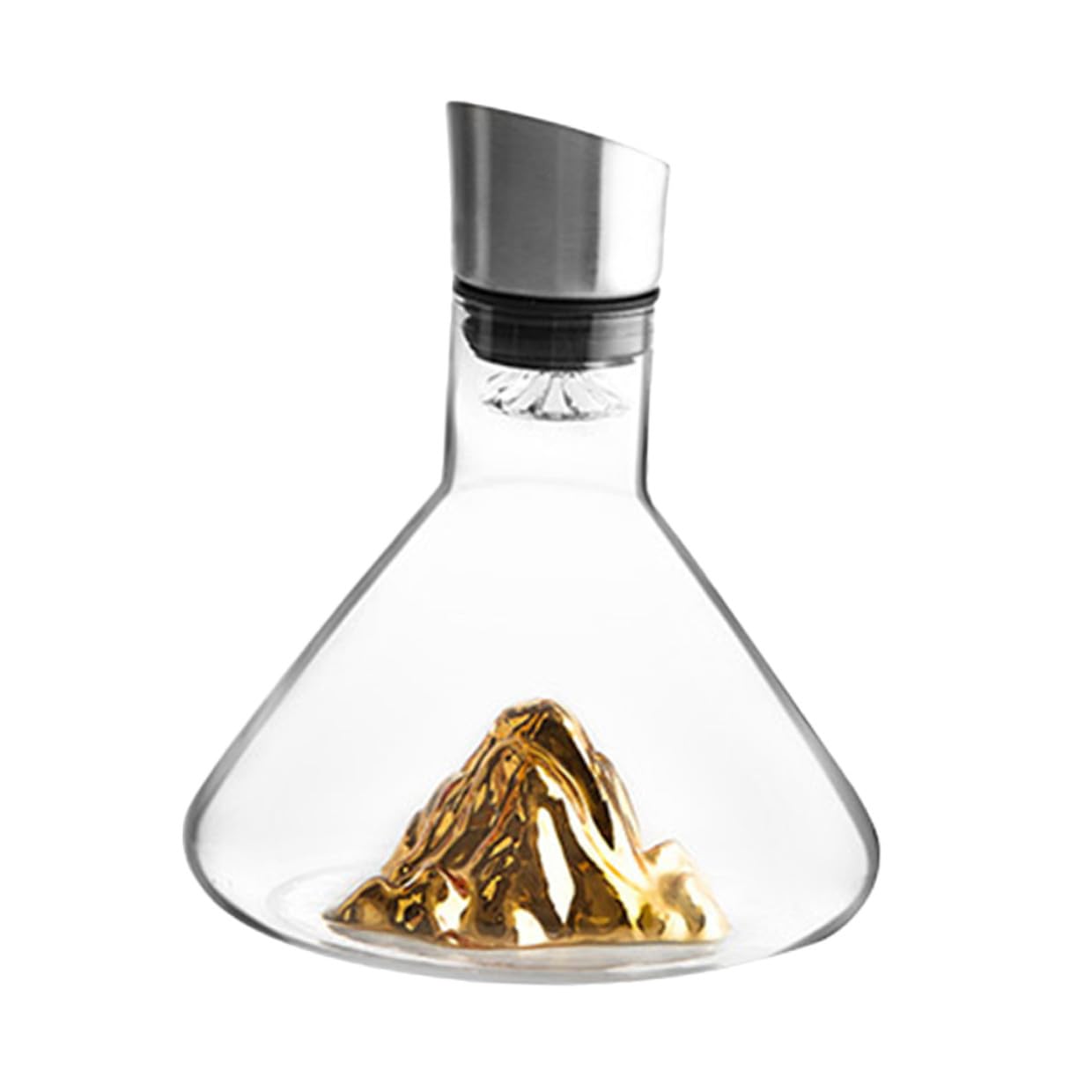 SUPVOX Decantador de Vino Rápido de Cristal Transparente 1500ml, Licorera Artesanal para Uso Casero, Diseño Práctico Boca Inclinada Adecuado para Mejorar Sabor en Degustación y Servicio