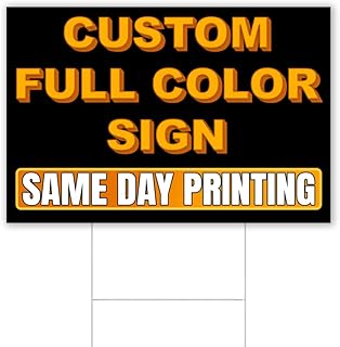 Custom Full-Color SmartFlute Yard Signs Double-Sided Plastic with Metal Sign-Stakes for Marketing Political Campaigns Business Arts 'n Crafts Events Real Estate and More!