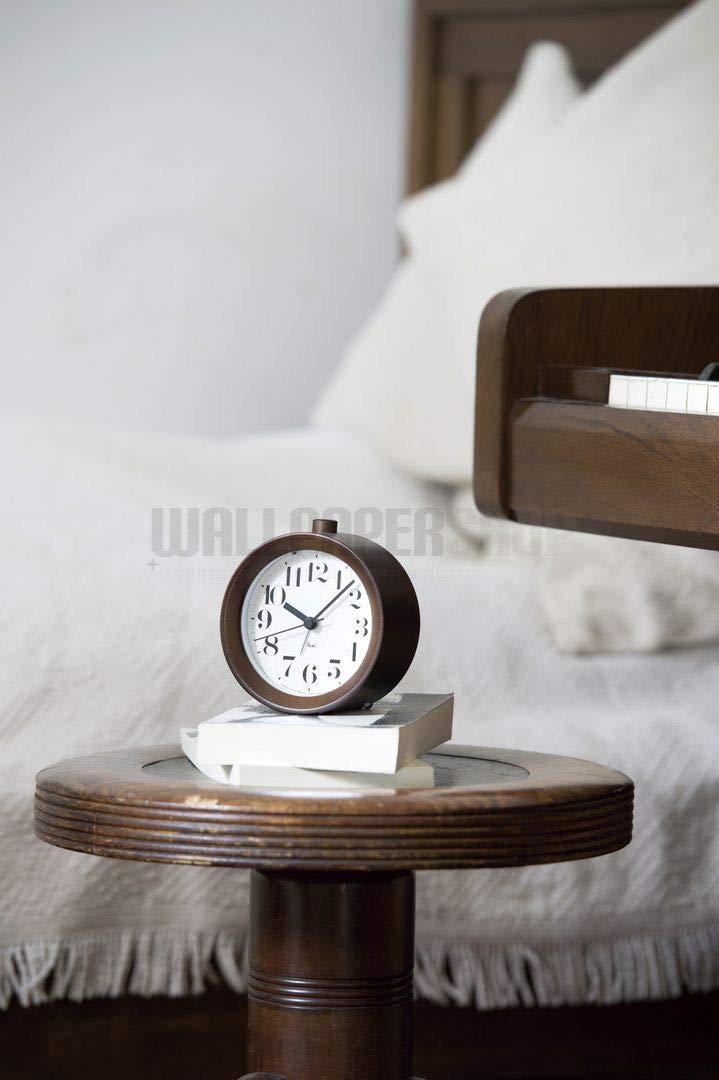 Lemnos Wecker Riki/Designer Wecker Analog ohne Ticken/Reisewecker in japanischer Qualität/analoger Wecker ohne Ticken/Wecker batteriebetrieben mit Snooze & Licht – Farbe Weiß