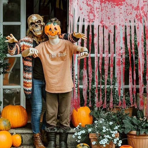 Miniatura 6 de Gwawg Cortina De Puerta De Halloween Con Estampados Sangrientos, 39 X 65 Pulgadas, Tela Espeluznante Y Sangrienta, Accesorios De Decoración De Puerta De Casa Embrujada Para Entrada De Fiesta De