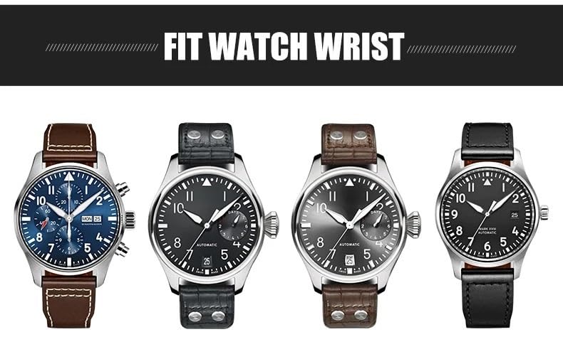 Gruby pasek do zegarka ze skóry cielęcej 21mm 22mm dla IWC Big PILOT Spitfire IW5009 IW3777 nity pasek do zegarka ze skóry bydlęcej