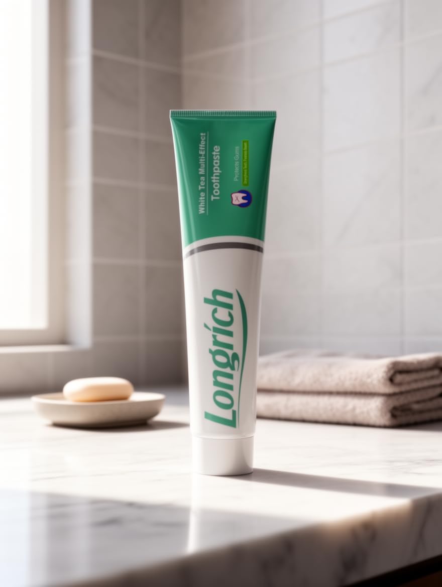 Longrich pasta de dientes té blanco multiefecto, libre de flúor.