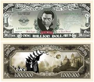 American Art Classics Dracula Million Dollar Bill with Bill Protector