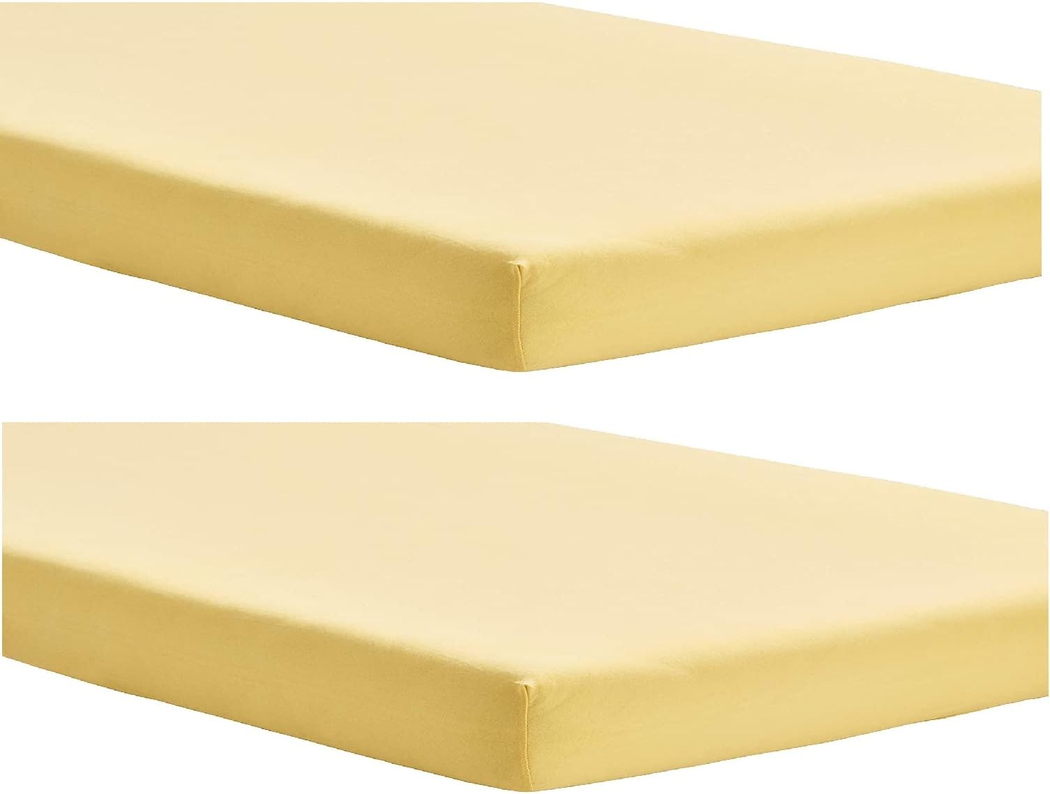 Fitted Sheet Next to Me Crib 51 x 85 - Chicco Nexttome Crib Sheets 2 Pack Hypoallergenic Baby Cot Sheets Bedding Elasticated Breathable Easy Care (Pack of 2, Yellow)