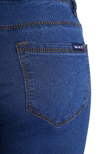 2LUV Women's Solid Stretchy 5 Pocket Skinny Denim Jeans Back to School Junior Clothing Apparel Blue Denim 93