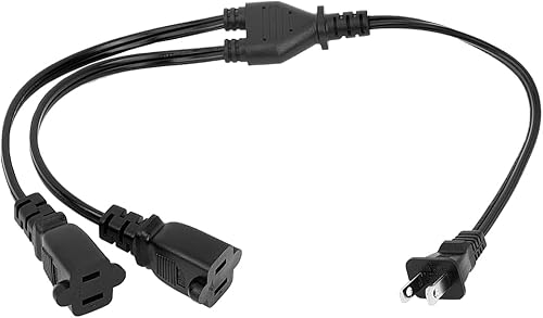 Miniatura 2 de Cable de extensión macho-hembra de 2 clavijas, cable de alimentación divisor en Y, cable de alimentación Nema 1-15P macho a doble 1-15R hembra cable