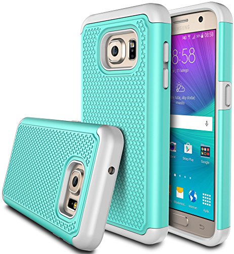 S7 case, Kaptron Galaxy S7 Case - Double Tone Dual Layer Hybrid Defender Case for Samsung Galaxy S7 (Mint + Grey)