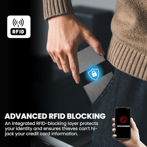 Image of CODE 118 Wallet for Men - Slim Minimalist Aluminum Smart Wallet with RFID Blocking - Compact cash and Credit card holder with Pop Up Ejector (Classic, Brushed Grey)