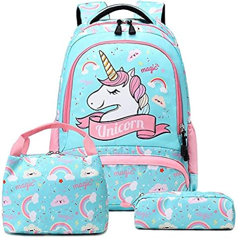A AM SeaBlue Unicorn School Bag Set Cover