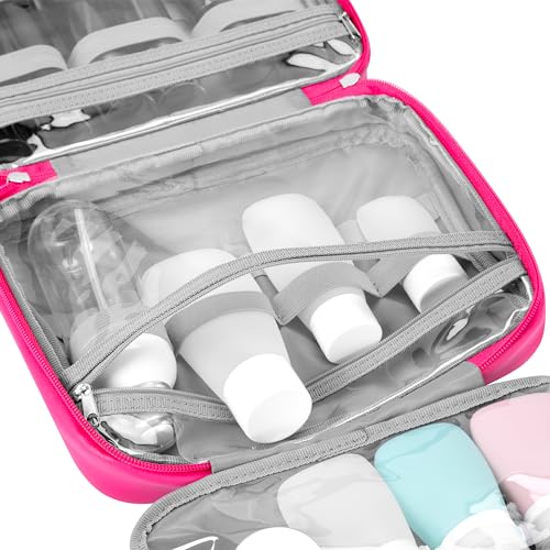 Egg Shape(Oval) Makeup Storage Box, Countertop Portable Vanity Cosmetics Organizer Preppy Style (Pink-Toiletry-Bag) - Image 6