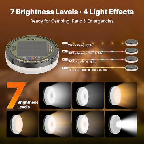 OGERY 49.2FT Solar String Lights