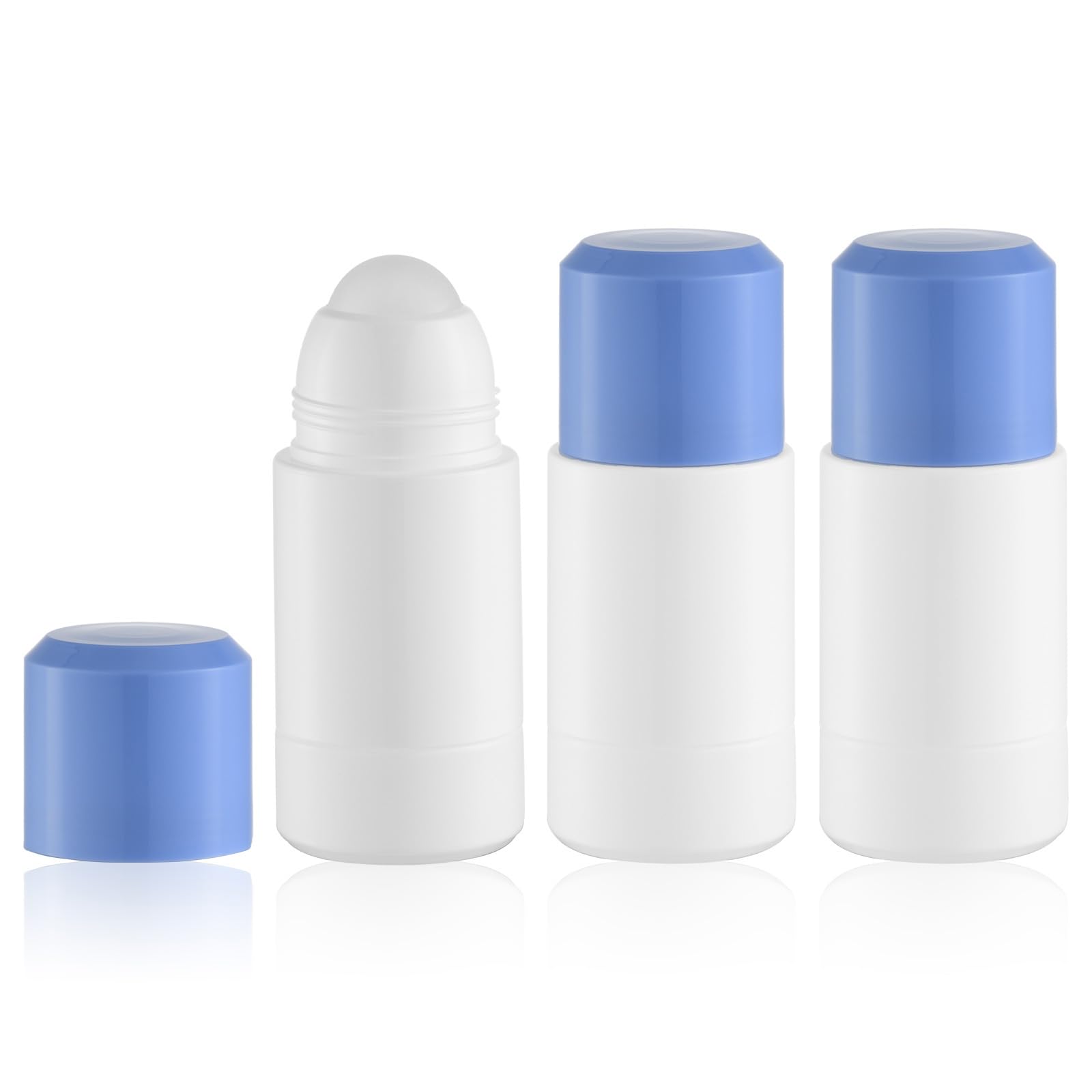 Rollerball vacío 75ml contenedor aceite esencial desodorante Roll On botellas aplicador recargable paquete de 3