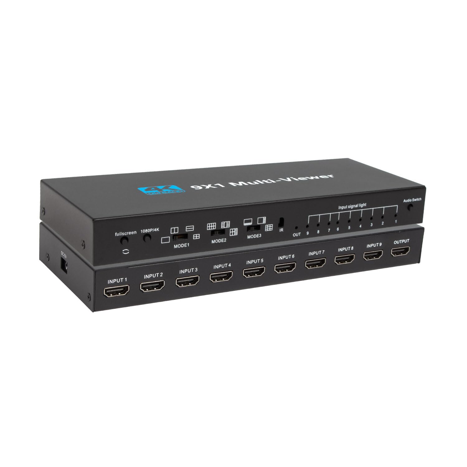 9x1 HDMI Multi-viewer switcher Seamless 4K HDMI 9 Screen Real Time Multi Viewer Screen Splitter 9 in 1 Out Switch Adapter 1x9