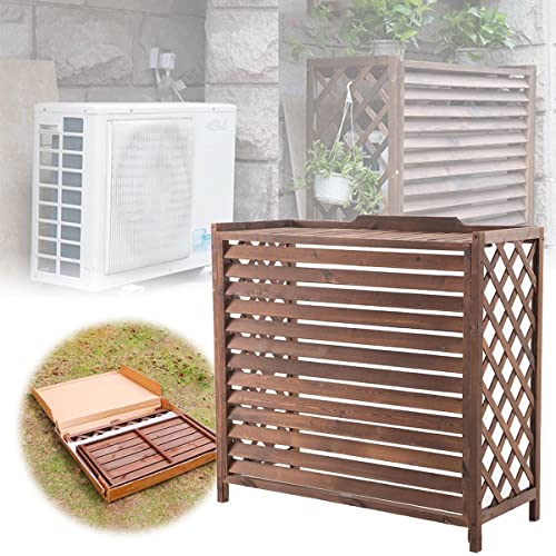 Cache-climatiseur extérieur en bois support à plantes autoportant 85cm - 2
