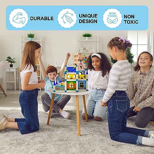 Strictly Smart 3D Castle Puzzle Doll House- 268 Pcs Wooden Dollhouse Kit- Diy Miniature House Kit For Girls And Boys- Playset Toys Figures & House Playsets- Dollhouse 3D Puzzle- House Building Kit #TOP1