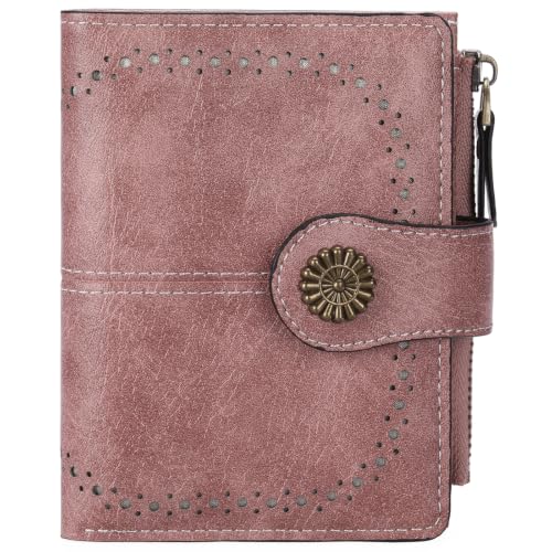 Image of Small Wallet for Women Bifold Credit Card Holder RFID Blocking with Zipper Pocket